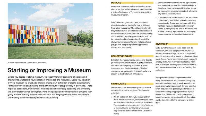 Starting or Improving a Museum